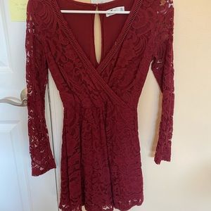 Velvet Red Hollister Lace Dress